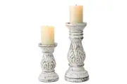Willow & Silk Handmade Eternity Wooden Pillar Candle Holder/Table Decor 20cm