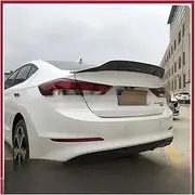 Compatible for Hyundai Elantra Spoiler 2017 2018 19 Carbon Fiber Spoiler Car Rear Wing Primer Color Rear Trunk Tail fin Sports(Unpainted)