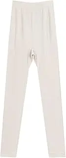 [ANRIO] Stretchy Silk Warm Thermal Long Underwear for Women's Slim Fit Base Layer Long Johns Mulberry Silk Bottom Pants (Color : Gray, Size : Small/Medium)