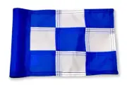 Checkered Practice Green Golf Flag - Blue & White