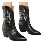 Oasis Society Striking Back Cowboy Boots Vegan Leather Lightening Design 8.5