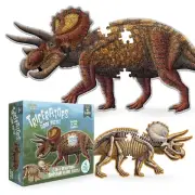 Triceratops Dinosaur Jigsaw Puzzle - Double Sided, Glow in the Dark Puzzle