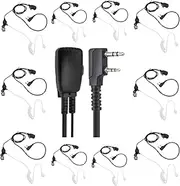 stdgove 10Pack Multi-Bulk 2-Way Radio Earpiece with Mic 2 Wire Acoustic Headset for Baofeng Arcshell Retevis Samcom Kenwood Walkie Talkie uv-5r rt 21 22 68 h-777s bf-888s bf-f8hp ar-5