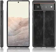 Case Compatible with Google Pixel 6 Pro 5G,Compatible with Google Pixel 6 Pro 5G [PU Leather Texture][PU+PC+TPU] 3 in 1 Camera Protection Cover Black
