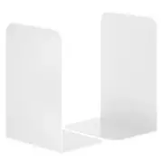 White Metal Bookends for Shelves Book Shelf Holder (1 Pair/2 Pieces)