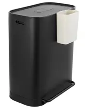 JONATHAN Y Beni Black 16 Gallon Double Bucket Step Open Trash Can