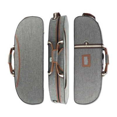 Lightweight Violin Case 4/4 size Oxford with Backstraps for Easy travel, Grey
