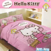 在飛比找momo購物網優惠-【HELLO KITTY】早安單人床包組 3.5x6.2尺 