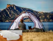 Camping Rug Pelt Sheepskin Synthetic Lightweight Suede Back 30" x 58" Tent Rug