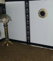 Dollhouse Miniature Refurbish Handcrafted Gold Sun Frame Round Wall Mirror