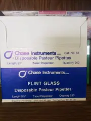 250 Disposable pasteur Pipettes FLINT GLASS 5 3/4" Chase INSTRUMENTS Easel DISPE