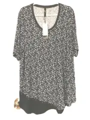 Taking Shape Size L Shortsleeved Blue Patterned Tunic
