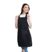 Plain Apron Bib Washable Pocket Butcher Waiter Chef Kitchen Cooking Craft Cafe Black