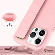 For iPhone 14 Pro Max Skin Elastic Wrist Grip Back Cover Phone Case - Purple