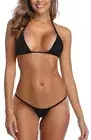 SHERRYLO Micro Bikini Extreme G String Thong Bikini L NWT Black Sexy Mini