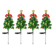 4pcs Solar Christmas Tree Lights Water Resistant Outdoor LED Lights for Garden Pathway Lawn Decor