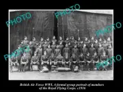 OLD LARGE HISTORIC PHOTO BRITISH AIR FORCE WWI ROYAL FLYING CORPS GROUP c1915