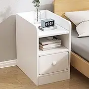 Ultra Narrow Bedside Table, Mini Small Storage Cabinet, Modern Minimalist, End Table with Drawer, 20cm/25cm/30cm/40cm, for Living Room Bedroom Office (Color : White Single Drawer, Size : 30x34x50cm