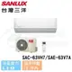 【SANLUX 台灣三洋】10-12 坪 精品型 變頻冷暖分離式冷氣 SAC-63VH7/SAE-63V7A