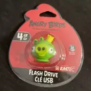 Emtec 4GB Angry Birds USB Flash Drive Green Pig With Strap New Sealed Package