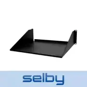 3U 3RU 19in x 381mm (15in) Solid Cantilever Steel Shelf For Rack System Black