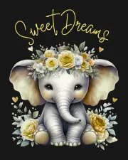 Baby Elephant Nursery Print YELLOW Cute Baby Shower gift Wall Art Decor Boy Girl