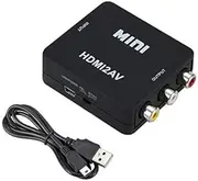 1080p HDMI to RCA AV CVBS 3RCA L/R HD Video Composite Converter Adapter Box Black