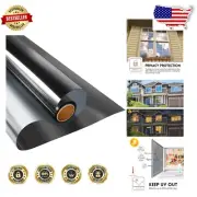 Elegant Black-Silver Static Cling Window Film - 90% UV Shield & Glare Reduction