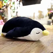 Stuffed Penguin Animal Plush Toy 35 cm Black Sleeping Penguin Plush Toy, Cute Doll Collection, Holdable Pillow Cushion Room Decor Gift, Kids Boys and