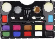 Face Painting Palette, Mild Professional 12 Colors Makeup Face Body Paint with Sponge Brush for Cosplay Party