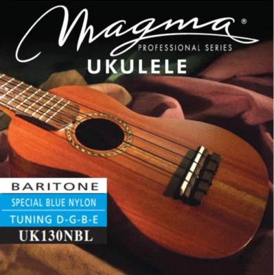 Set Strings MAGMA UKULELE Baritone Blue Nylon Hawaiian Tunning (UK130NBL)