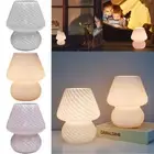 Mushroom Table Lamp Glass LED USB Night Lights Modern Nightstand-·