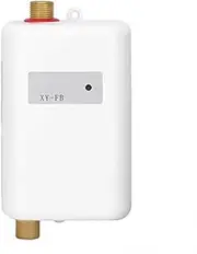 White Mini Electric Tankless Instant Water Heater for Under Sink, Bathroom, Kitchen - Hot and Cold Dual-Use With LED Display, Adjustable Temperature
