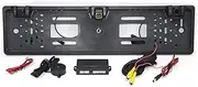 EU Europe Car, License Plate Frame with 170° Night Vision, Rear View Camera, Dual Visual Reversing Radar Detector