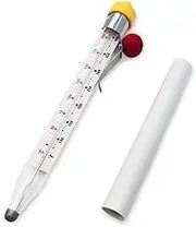 Candy and Deep Fry Thermometer with Pot Clip, Glass Food Thermometer for Sugar Syrup and Oil, Kitchen Cooking Tool with Hook