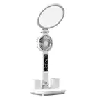 LED Clock Table Lamp USB Chargeable Dimmable Desk Lamp 4960 Mah Fan Light7589