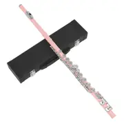 Western Concert Flute Cupronickel Nickel Plated 16 Holes C Key Instrument Pink
