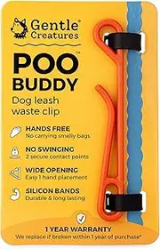 GENTLE CREATURES Poo Buddy - No-Swing Dog Poop Bag Holder For Leash, Waste Bag Carrier - Hand-Free Clip For Hiking