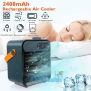 USB Air Cooler Fan Portable Mini Air Conditioner Personal Humidifier 3 Speeds