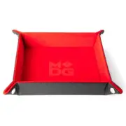 LIC531 Fanroll by MDG Folding Dice Tray: Velvet 10x10 Red
