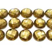 100 Champagne Acrylic Flatback Rhinestone Faceted Round Gems 12mm No Hole