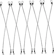 ADOCARN Lightweight Fishing Line Wire Leaders Swivels Snap 50pcs Anti-bite Stainless for Saltwater Freshwater Fishing