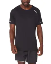 2XU Aero Mens Running T-Shirt - Black/Silver Reflective - L