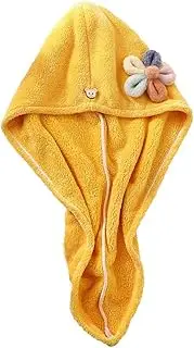 HONITANO 1 PC Quick Drying Hair Hat Coral Fleece Bath Towel Soft Absorbent Hair Cover Adorable Design for Women for Bathing Shower Use
