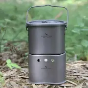 Titanium Cookware Set Portable Wood Stove Outdoor Stove Cooking Picnic Camping