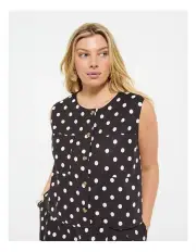 [Commonry] Zoe Top in Bitter Chocolate Spot