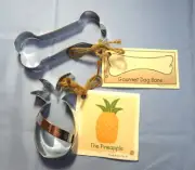 Lot of 2 Ann Clark Cookie Cutters - Dog Bone and Pineapple - New with card