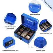 Steel Cash Box Safe with Combination Lock,Money Safe Box with Removable Coin ...