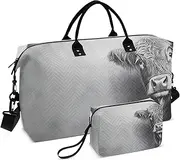 [YXYZRMY] Cute Cow Peeking Travel Duffel Bag Gym Bag Sports Tote Bag with Multiple Interior Pockets Shoulder Weekender Bag for Women Men with Toiletry Bag 20.5”x 7.9”x 13.8”, Multi-Colored, one size