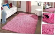 Zuniga Solid Shag Collection Modern Plush Area Rug (4' 0 x 6' 0) 4x6 Taffy Pink